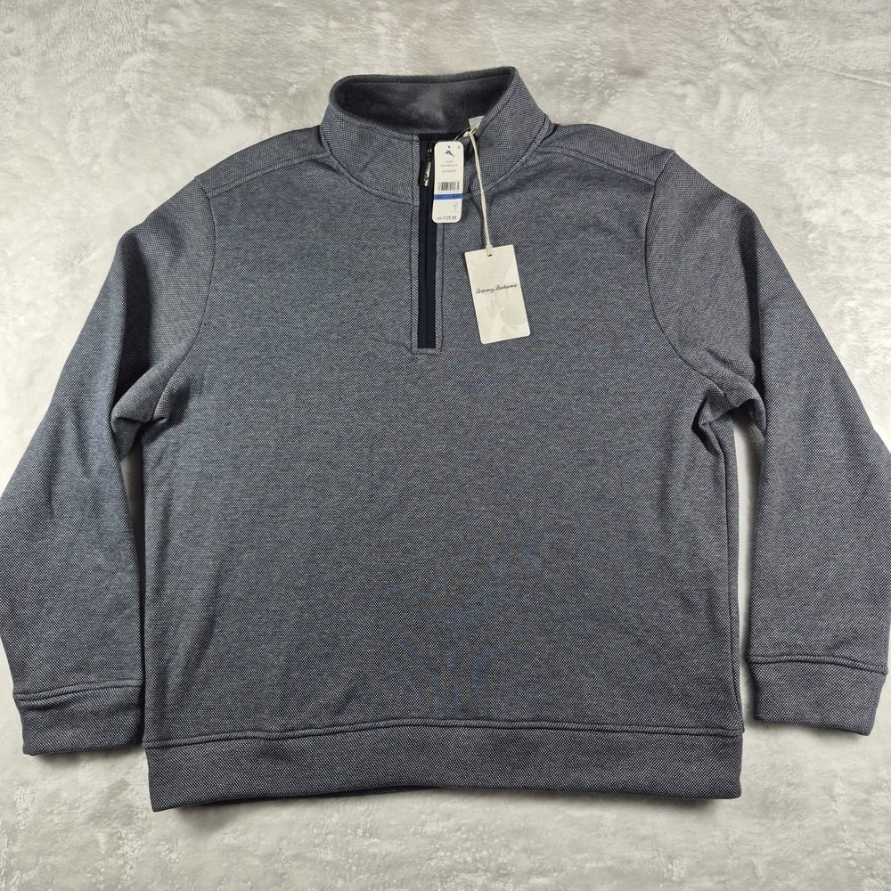 Tommy Bahama Glen Haven Half Zip Pullover Men's XL Blue Sweater Comfort Soft NWT